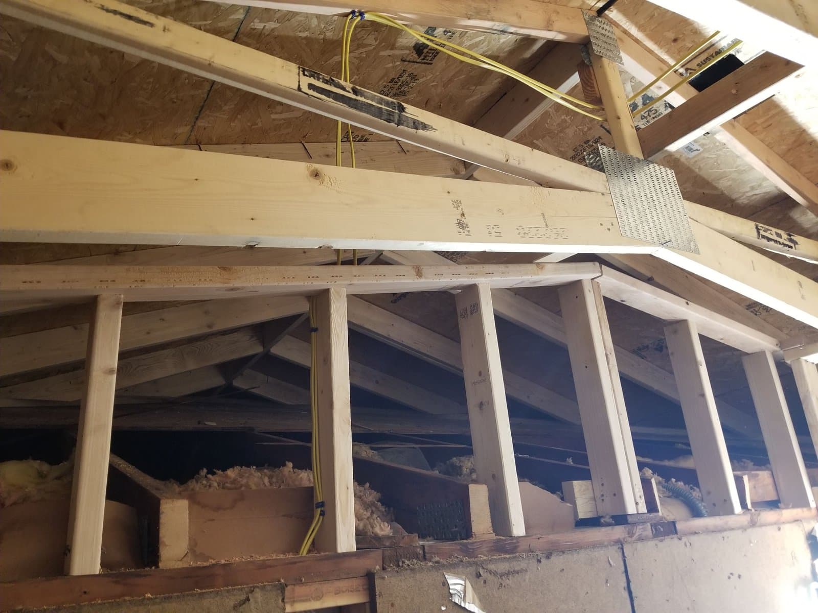 Insulation in the new top floor, vaulted ceiling