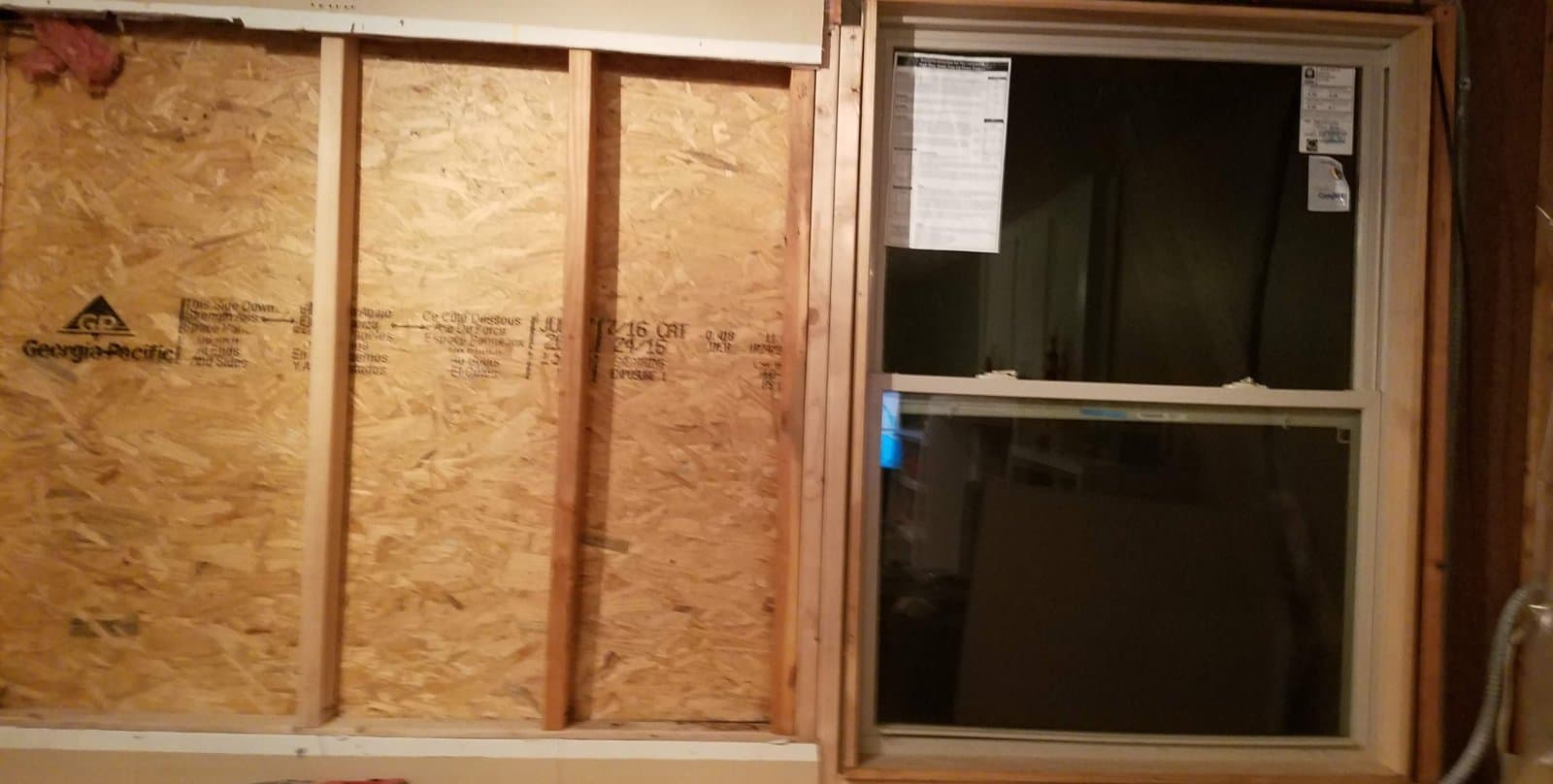 The old exterior wall opened up to connect the existing dining room to the addition