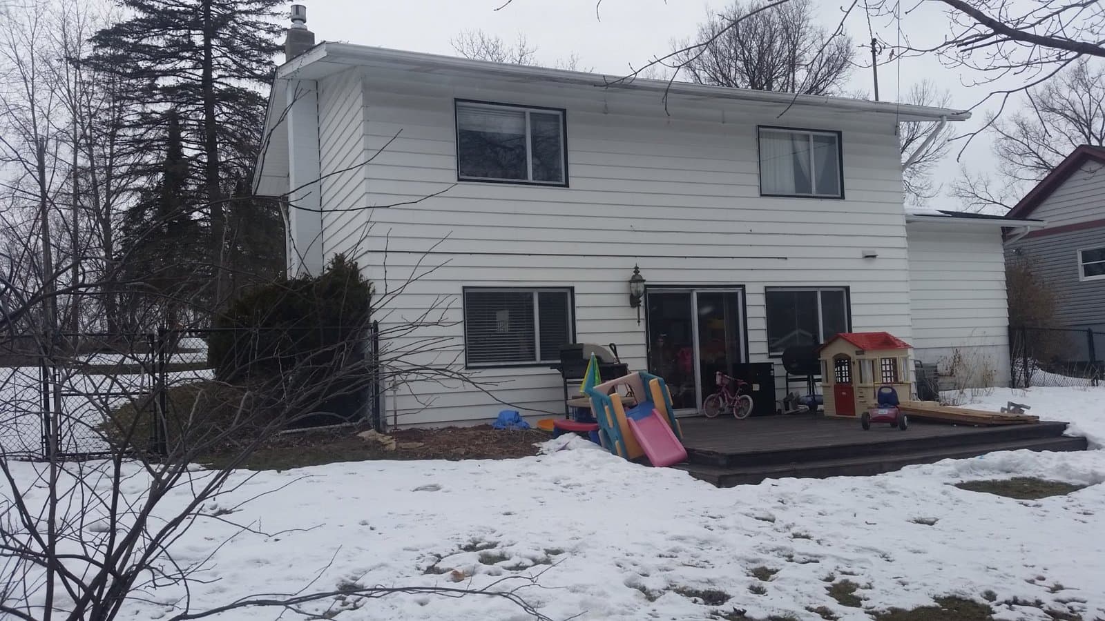 The back of the house in March 2018, before the addition