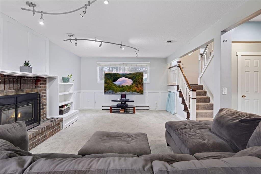 Family room toward the rebuilt stairs
