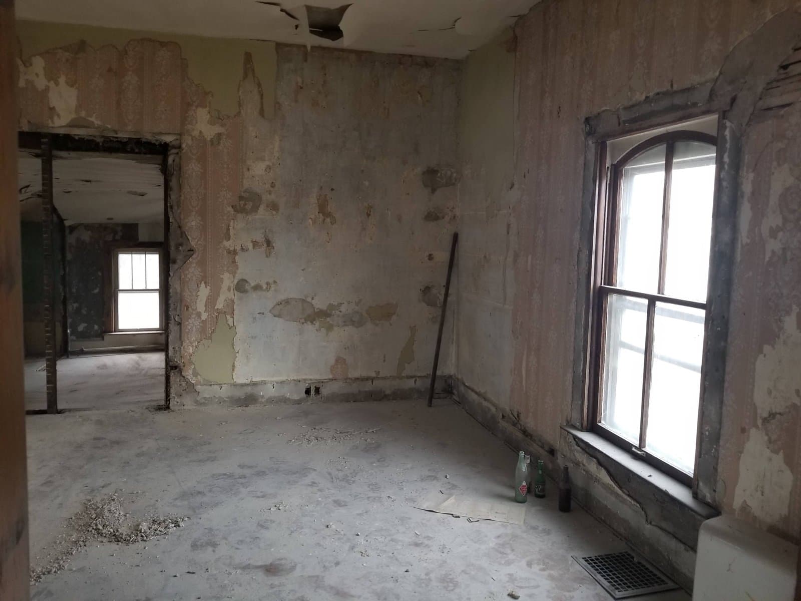 Doorways opened, plaster gone