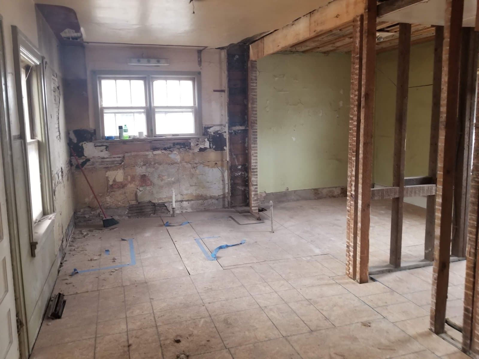 The kitchen, gutted