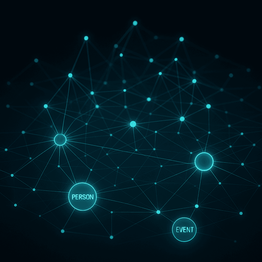Visualization of my personal knowledge graph showing interconnected research topics