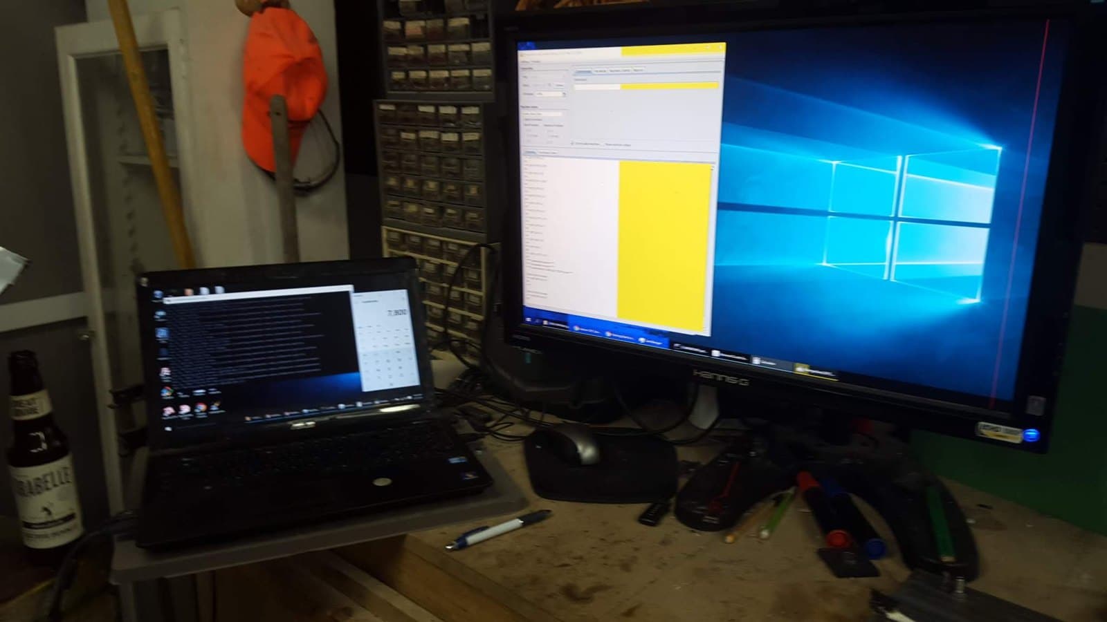 The control PC, sending G-code