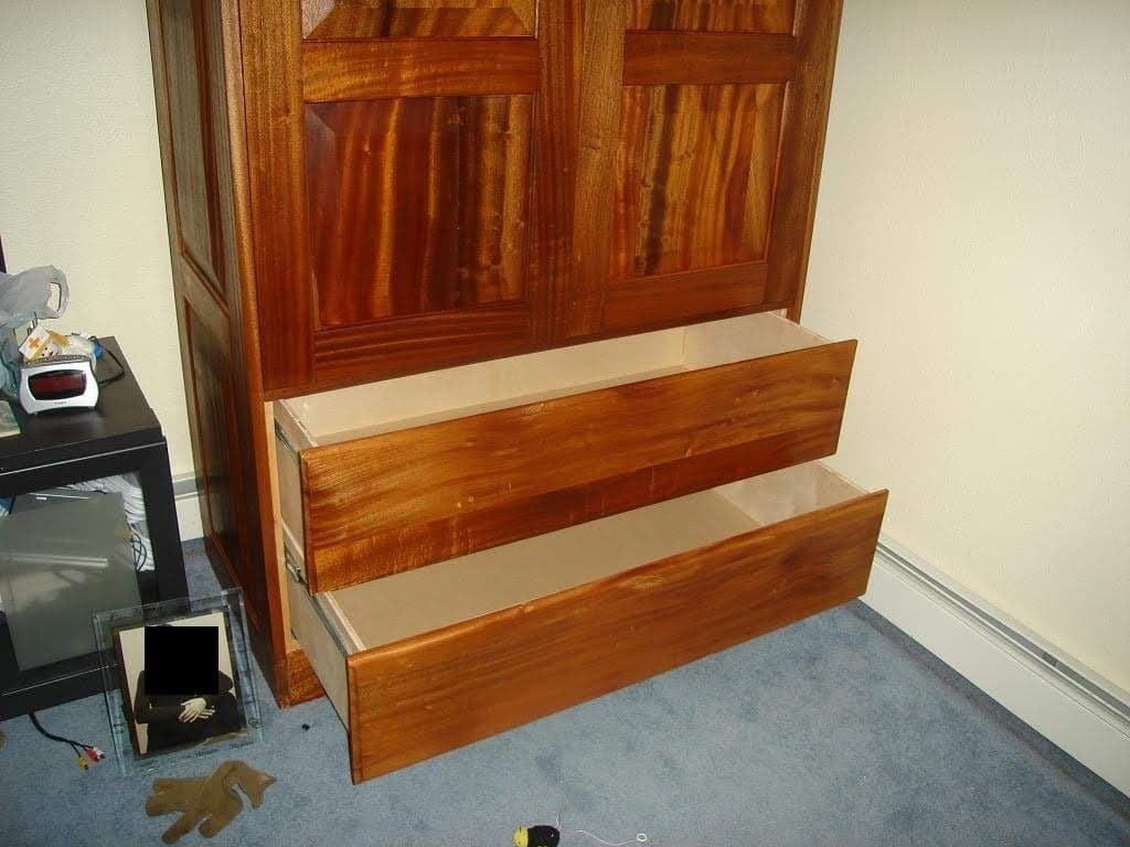 The drawer under the doors